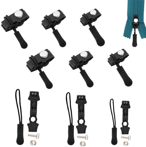 Reißverschluss Reparatur Set, 9 Stück Reißverschluss Schieber, Zipper Repair Kit, Reißverschluss Zipper Ersatz, für Jacke/Mantel/Rucksack（S, M, L）