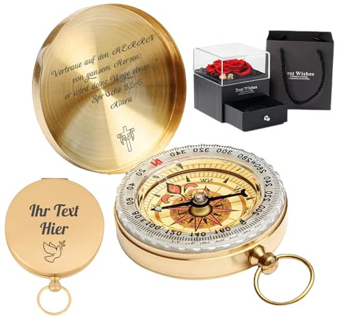 Kompass Personalisierter Kompass Outdoor Kompasses mit Gravur Textname Compass für Camping Wandern Jagd Aktivitäten im Freien