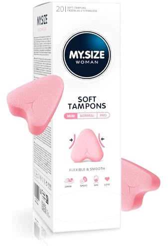 MY.SIZE Woman Soft Tampons MINI, 20 unidades, tampones sin cordón para deporte, amor y spa
