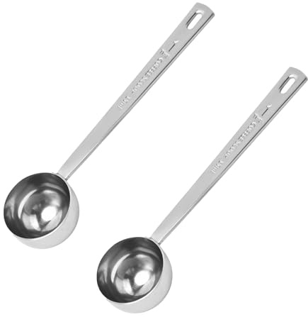 2 Pcs Tablespoon Measuring Spoon,Coffee Spoon,15ml Stainless Steel Table Spoons Measure Scoops Kit Silvery Teaspoon Measuring Scoop with Long Handle Accessory for Coffee Bean,Powder,Flour,Milk,Protein
