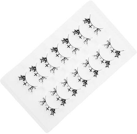 TOPBATHY 7 Pairs Halloween Women Fake Eyelashes Dense Artificial Eyelashes Prop with Creative Cutout Designs for Party Cosplay Stage Performances Reusable Festive Decoration
