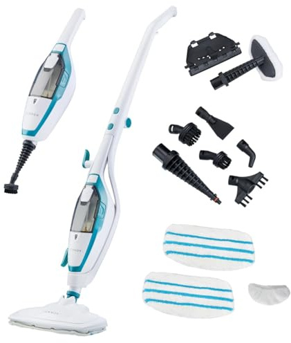Zennox Multifunctional Steam Mop – Multi-Surface Steamer Cleaner for Hard Floors, Laminate, Wood, Carpets, Rugs, Surfaces, Worktops, Tiles & More – Chemical Free Cleaning with Upright or Handheld Mode