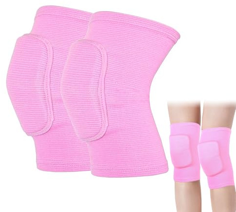 ZALAOR Dance Knee Pads for Women: Breathable Knee Pads - Thick Sponge Support Knees Protector - Soft Brace Breathable Sleeve Protective for Volleyball Dance Yoga Tennis Running Cycling Jogging (Pink)