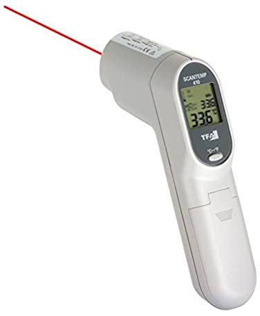 TFA Dostmann Infrarot-Thermometer ScanTemp 410, 31.1115, kontaktlose Oberflächentemperaturmessung Weiß (L) 40 x (B) 72 x (H) 174 mm