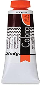 Cobra Study Aquarell mischbare Ölfarbe - 40 ml Umbra gebrannt 409 - Halbdeckende, lichtechte Farbe