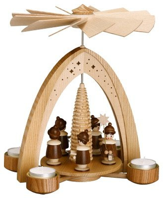 Rudolphs Schatzkiste Tea Light Pyramid - unpainted with Carol Singers - unpainted 28.0 cm Pyramid New
