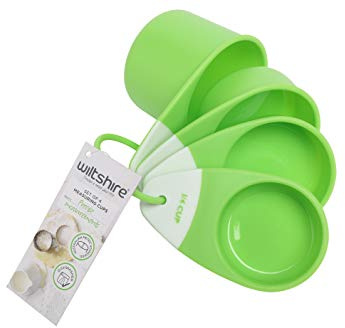 Wiltshire Classic Measuring Cups, Set of 4, Nest of Cups | Stackable with Loop, 1/4 1/3 1/2 & 1 Cup, 12.5x7.5x7cm, Green