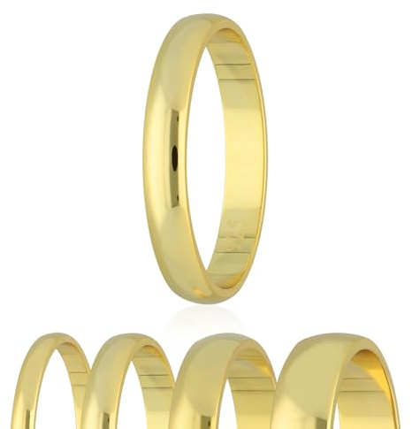Treuheld® Ring aus 925 Sterling Silber - Gold - Ringgröße 60 - Breite 4mm - Damen & Herren - glänzend - Freundschaftsring Verlobungsring Ehering