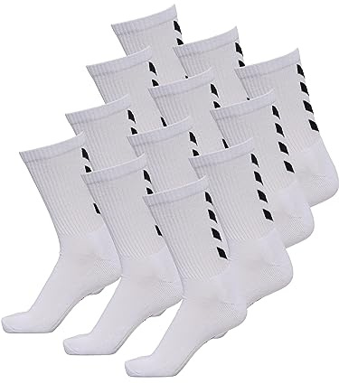 Hummel - Juego de 3 calcetines en gris, rojo o azul - REFLECTOR FUNDAMENTAL 3-PACK SOCK - Calcetines con soporte para el dorso del pie - Calcetines deportivos para ocio y deporte, 38-42