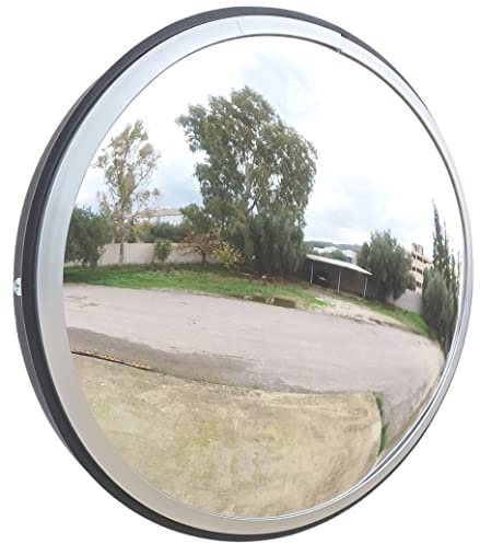 SNS SAFETY LTD Espejo de Tráfico Convexo de Seguridad, para Entrada de Vehículos, Almacenes, Garajes, Tiendas y Oficinas, Negro, Diámetro 30 cm