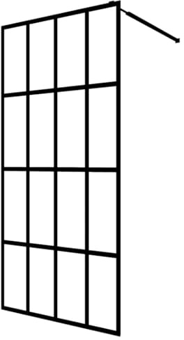 vidaXL Duschwand für Walk-in Dusche Duschabtrennung Hartglas Duschkabine Duschtrennwand für Begehbare Duschen Mattes Sicherheitsglas 100x195cm