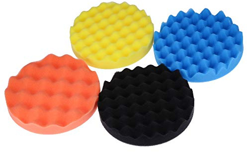 4 Stück 17,8 cm Waffel-Polier-Schaumstoff-Polierpads-Set für Auto-Schleif-Polierer, Puffer, Wasch-Reinigung