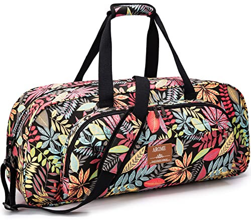 AROME Yogamatten-Tasche für Damen und Herren, große Canvas-Yoga-Tasche für 0.6 cm, 0.6 cm, 0.5 cm, 1.2 cm, extra dicke Yogamatte, Tragetasche mit Nasstasche, Schultergurt und Mattenriemen