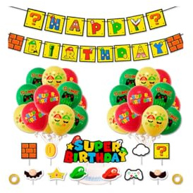 DISBACANAL Geburtstags-Deko-Set Super Mario Bro