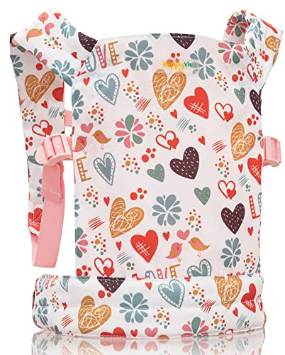 HappyVk - Porta Muñecas - Porta muñecas para niñas pequeñas Delante y detrás - Diseño de Amor