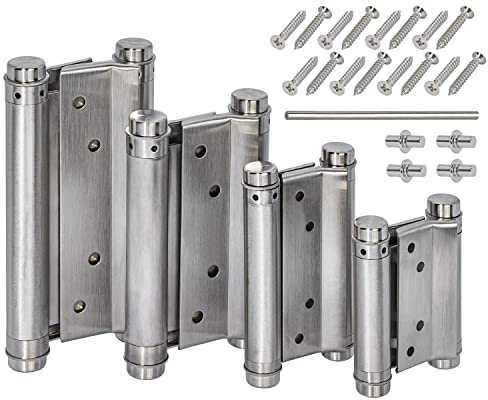 1 Paar Edelstahl Scharniere 150mm Pendeltürband Pendeltür Schwingtür Holztür Gartentor Salontür Gartentür Saloontür Gittertür Türband Türscharniere Pendel Scharnier Pendeltürscharnier Doppelscharnier