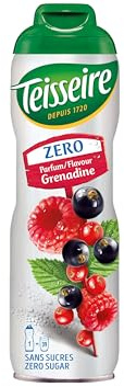 Teisseire Zero Azúcar, Jarabe de Granadina para Bebida Refrescante, Cócteles, Bidón 60cl