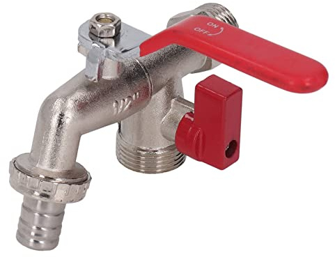 Doppelventilhahn Zinklegierung G3/4 G1/2 Auslass | Separate Ventilsteuerung an zwei Abgängen, Eingang G3/4 Zoll, Wasserhahn für Bewässerungssysteme Garten Terrasse