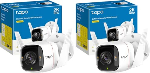 Tapo TP-Link C320WS Überwachungskamera Außen, WLAN IP Kamera, 4MP Hochauflösung, 30m Vollfarb-Nachtsicht, Bewegungserkennung, IP66 wasserdicht, Alarmmeldung,Zwei Wege Audio, Weiss, 1 Stück