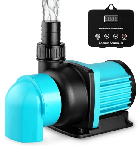 JEREPOND 3450GPH Aquarium Return pump with LCD display controller, DC 24V 95W aquarium pump for saltwater freshwater aquarium,fish tank,sump,20 speeds ECO Quiet Submersible and inline pump