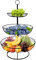 Aiuuee Corbeille a Fruit 3 Etages, Panier Fruit 3 Niveaux en Métal, Panier Rangement Fruit, Grande Capacité 30 x 48 cm Noir, Panier de Fruits et Legumes