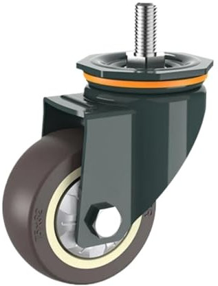 MJINA 2,5 Zoll M10/M12/M14/M16/M20 Schraube Universalrad mit Bremswelle Lenkrolle Silent Machine Einzellast 65 kg(M14- with Brakes)
