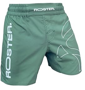 ROSTER. BJJ Pantalones Cortos de Entramiento, MMA, Boxeo, Kick Boxing, Unisex (FR/ES, Letras, XL, Regular, Regular, Verde)