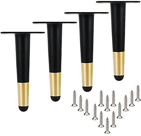 GArcan Möbelstützbeine aus Metall, DIY-Ersatz-Tischbeine, konische Möbelfüße, rutschfest/verschleißfest, für Küche, Badezimmer, Sofa, Stuhl, Schrank, Schreibtisch, 4 Stück, Mehrfarbig-25 cm