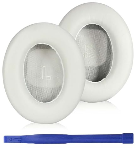 Adhiper Replacement Earpads for Bose QuietComfort(QC) Ultra Wireless Headphones, Ear Pads Cushions with Softer Protein Leather, High-Density Noise Cancelling Foam, Added Thickness (White)
