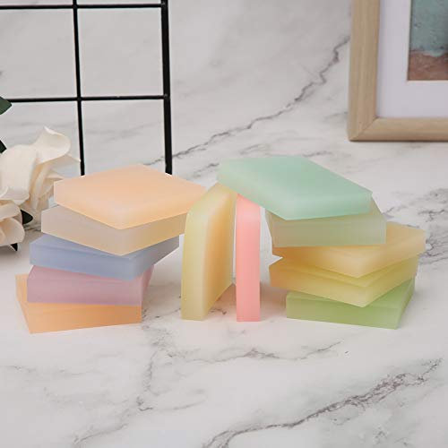 LetCart Gummistempelschnitzblock, Gummi-Stempelblock, 12 Stück, 5 x 5 x 1 cm, halbtransparenter Gummiblock zum Gravieren, Radiergummi, Stempel, Schnitzblock