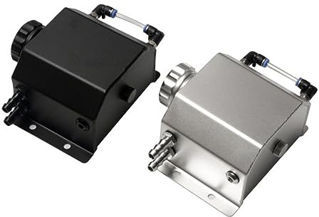 ULTECHNOVO Tanica di Raccolta in Alluminio da 1 Litro con Scarico Montaggio Universale Serbatoio di Sfiato Argento