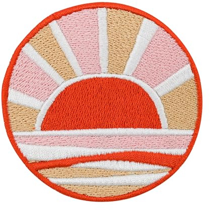 Finally Home Patch zum Aufbügeln - Rosa Sonnenuntergang | Sommer Patches, Meer Aufbügler, Strand Flicken, Sonne Aufnäher, Surfer Bügelpatches