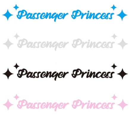 XPEX 4 Stück Passenger princess auto sticker Passagier Princess Auto Parts Passenger princess sticker Netter wasserdichte Fahrzeugspiegelaufkleber, Fenster Rückspiegel Frauenauto