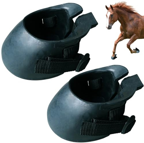 Yeory Hufschuhe für Pferde, 1 Paar, Gummi-Schutzhufschuhe, Dicke Hufschuhe zur Behandlung, M