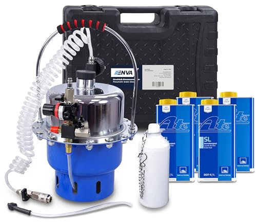 ENVA Druckluft-Bremsenentlüfter - 17-TLG. + 4 L Bremsflüssigkeit DOT4