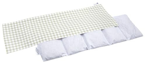 Medi Partners Cherry Stone Pillow 60x20cm 800g 100% Cotton 5-Chamber Eco Natural Heat Pillow Cold Therapy Removable Pillowcase (Grid)