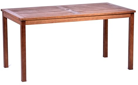 BrackenStyle Devon Garden Table Hardwood, 6 Person, 150x80cm, Dark Brown | Rectangular, Outdoor Patio Dining, Commercial Standard