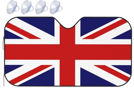 Car Windscreen Sun Shade Union Jack British Flag Uk English National Sunshade For Car To Keep Vehicle Cool Foldable Sunscreen Heat Shield Cover, For Most Vehicles, Sedan, Truck, M
