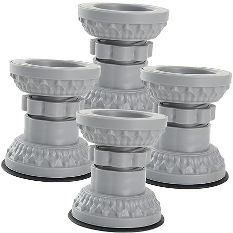 Lurrose 4pièces Lot de Patins Stabilisateurs Anti-Vibrations pour Machine à Laver Réglables et Antidérapants
