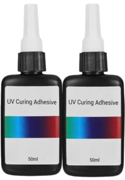 Ultra-Clear UV Curing Adhesive for Universal Application, Hard Type Crystal Clear UV Resin glue for Plastic Repair, Glass Light, Craft Decor (2PCS)