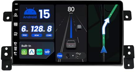 BXLIYER - [6G+128G, Octa-Core] - Android 15 Autoradio Per Suzuki Grand Vitara (2005-2015) Radio GPS Navigation - CarPlay Android Auto - Camera & MIC - DAB Volante 360-CAM WiFi - IPS 9 Pollice 2 Din