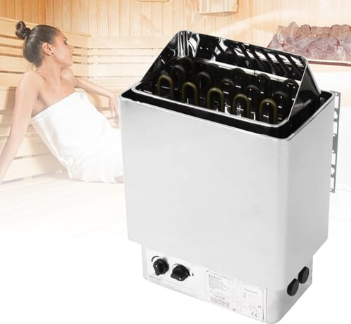 guoyjmm Riscaldatore per Sauna, Stufa Elettrica per Sauna da 4,5/6/8/9 Kw, Riscaldatore per Sauna con Bagno Turco, Timer da 3 Ore e Temperatura Regolabile, per La Casa, L'hotel, La Sauna,6KW-220V