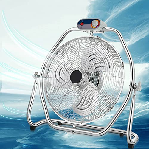 Floor Fan with Shakeable Head, High Velocity Heavy Duty Metal for Industrial, Garage, Home, Commercial, Residential, and Greenhouse Use
