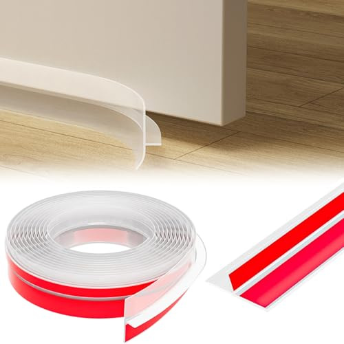 wordmouk Forme de T Bande d'Etanchéité en Silicone Transparent 35 mm x 6 m Bande de porte Fond coupe-froid Fenêtre d'étanchéité Ruban d'étanchéité pour Porte et Fenêtre Bande Anti Poussière