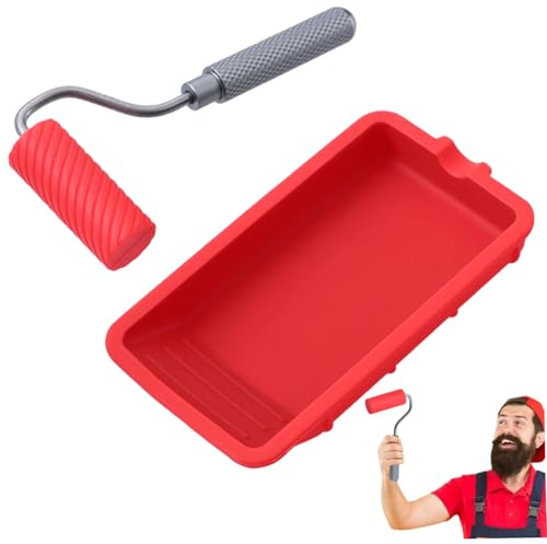 Juego de rodillos de pegamento, aplicador de pegamento de silicona con bandeja para carpintería, artes y manualidades, proyectos de madera, reparación de muebles y kit de pintura profesional, co