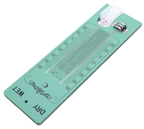 Asixxsix Psychromètre Marin, Hygromètre de Thermomètre à Ampoule Sèche et Humide Composite en Bois et Plastique de Haute Précision avec Point de Rosée d'humidité Relative Ambiante pour