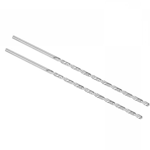 ROWORKX 2Pcs 6mm x 300mm Extra Long HSS Twist Drill Bits - Straight Shank Spiral Drill Bits for Wood, Metal, Aluminium, Plastic