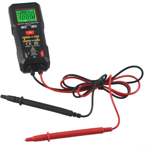 Multimetro portatile HT93 con selezione automatica della gamma, torcia a LED e batteria scarica per la sicurezza