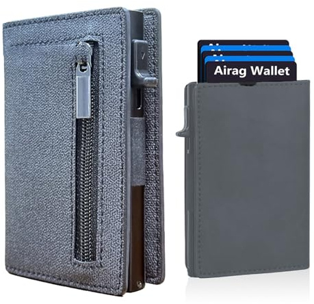 Qosigote Portefeuille 2.0 Didelia – Porte Carte RFID Magnétique avec Système Pop-Up, Jusqu’à 8 Cartes, Billets & Pièces, Accès Instantané d’Une Pression, Idéal pour Voyage & Quotidien (Blue,2PCS)