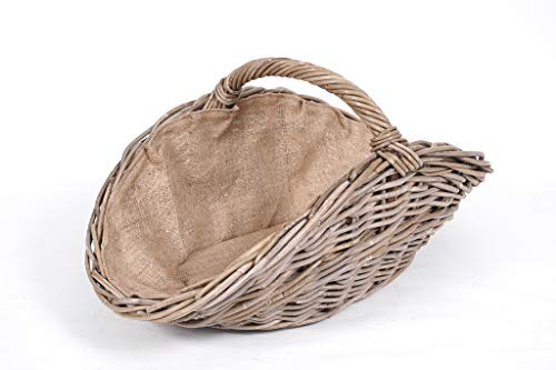 Kaminholzkorb aus Rattan mit Jutestoff (koobo grau)